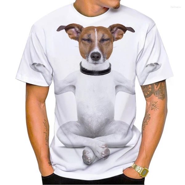 T-shirts pour hommes T-shirt d'impression 3D Personnalité Animal Chien Impression drôle Col rond Streetwear Top Plus Taille XXS-6XL