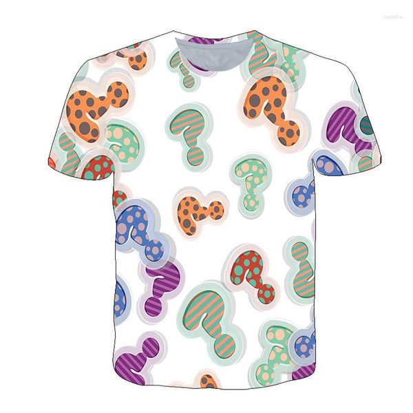 T-shirts pour hommes 3D Question Mark Chemise imprimée pour hommes et femmes Mode pour enfants Casual Tendance Personnalité T-shirt Hip Hop Respirant