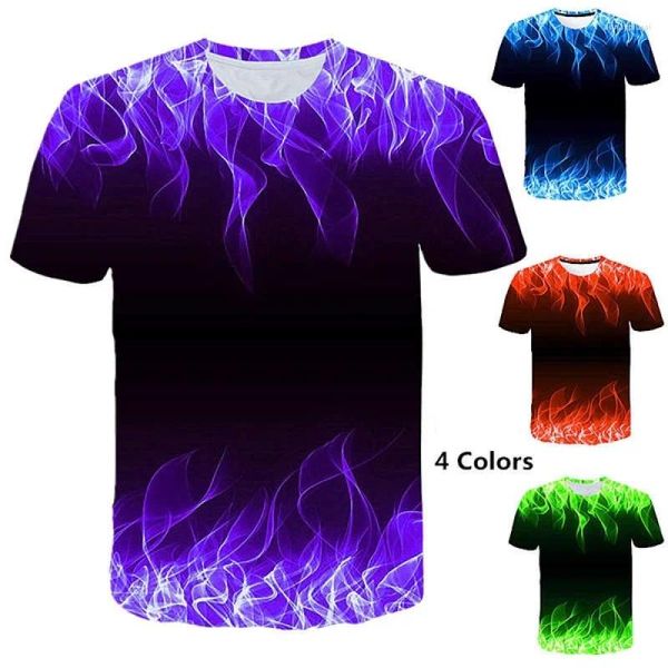 Camisetas para hombre 4 colores para hombre Camisa impresa en 3D Manga corta O-cuello Casual Hipster Camiseta suelta Verano XS-5XL