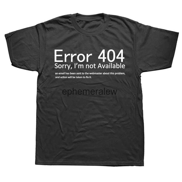 T-shirts masculins 404 Erreur codage codage T-shirt Geek Programmer Tee Tops Round Cou Short-Sheeve Tshirt Vêtements décontractés T-shirts H240407