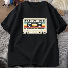 T-shirts pour hommes 40e anniversaire T-shirts pour hommes femmes 1983 40 ans T-shirt en coton à manches courtes T-shirt décontracté Harajuku Fashion Tee Streetwear 230607