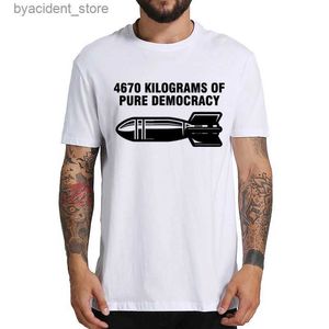 T-shirts voor heren 4670 kilogram puur T-shirt Politieke Memes Retro Tee Tops 100% katoen Unisex Casual O-hals Heren Dames T-shirts L240304