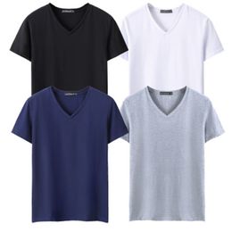 T-shirts voor heren 4 stks/partij T-shirt met korte mouwen Heren Tops Tees V-hals Korte mouw Slim Fit T-shirt Heren Casual Zomer T-shirt Grote maten S-5XL 230920