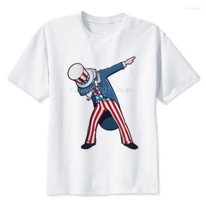 T-shirts pour hommes 4th Of July Shirt Dabbing Summer Boy Print Casual O Neck Loose For Men