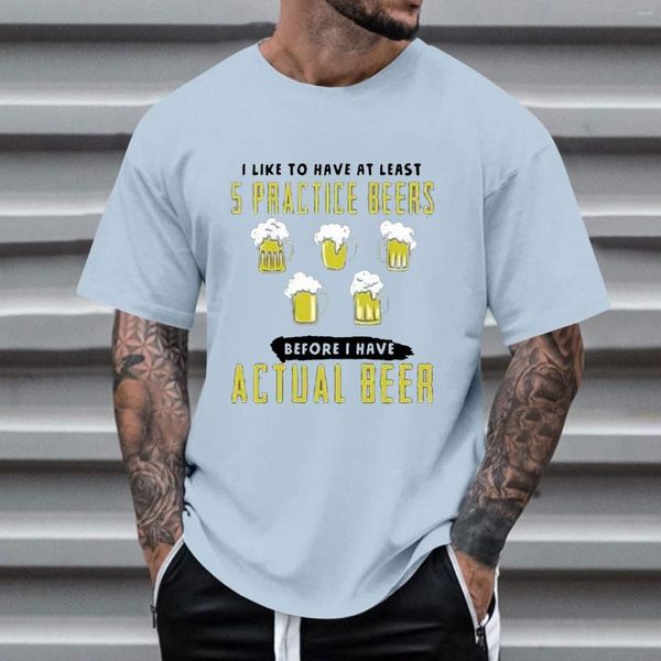 Camisetas para hombre 5 8 Mens Summer Oktoberfest Moda Casual 3D Impresión digital Camisa de manga corta Plain Men Bulk
