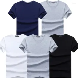 T-shirts pour hommes 5 pièces 2023 marque de mode col rond mince chemise à manches courtes mâle tendance décontracté hommes T-Shirt coréen 4XL 5X