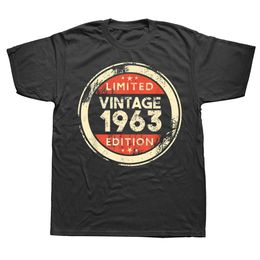 Heren T-shirts 60e verjaardag retro 1963 60e verjaardagscadeau retro T-shirt zomer grafisch streetstyle T-shirt met korte mouwen herenkleding J240221