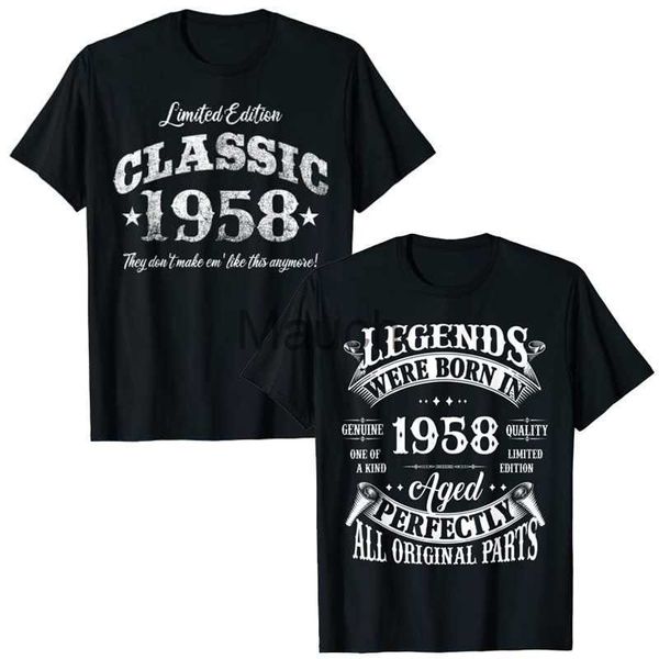 Camisetas de hombre 65 años Vintage Classic Car 1958 65 Birday TShirt Legends Born In 1958 65YearOld Sayings Quote Graphic Tee Tops Regalo J230625