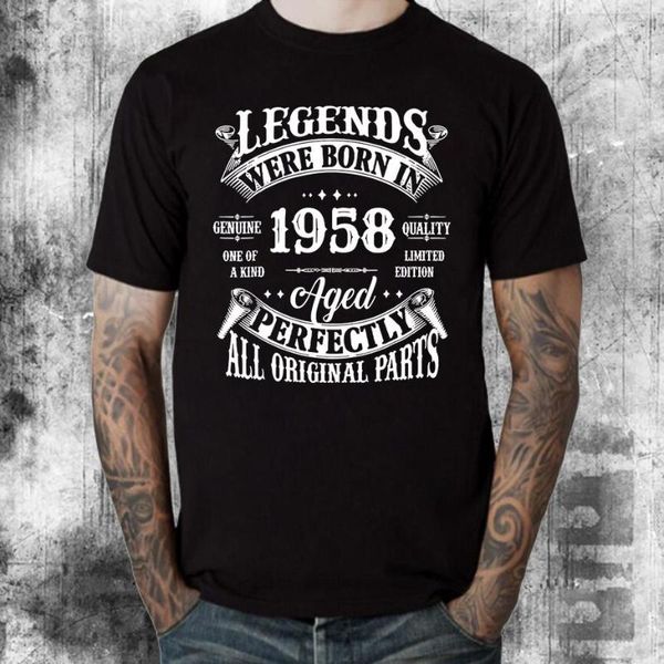 T-shirts pour hommes 65 ans Vintage Classic Car 1958 65e anniversaire T-Shirt Legends In 65-Year-Old Sayings Quote Graphic Tee Tops Gift