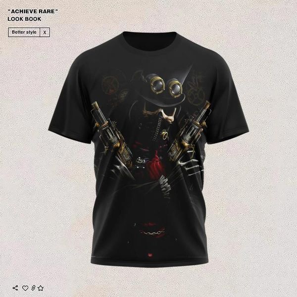 Camisetas para hombre 6XL2023, camiseta divertida de verano con calavera 3d, camisetas Hipster de manga corta, camisetas de Anime para hombre y mujer, camisetas negras para hombre