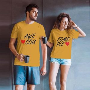 Heren t shirts 7 kleuren paren t-shirts valentijnsdag waarde grappig cadeau voor geliefden man casual korte mouw o-neck zomer kleding#3