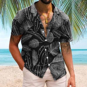 Heren t shirts 70s stijl mannen casual korte mouw lente zomer turndown nek 3D geprinte mode top blouse one romper