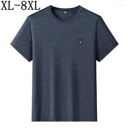 Heren T-shirts 8XL 7XL 6XL 2024 Zomer High End Ijs Zijde Ademend Shirt Mannen Kleding Oversized Losse T-shirts Man Casual Heren Tops Tees