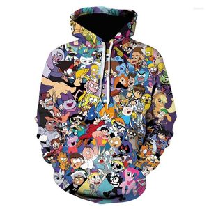 Heren t shirts 90s cartoon collage 3D printen grappige anime mode schattige hoodie sweatshirt jongens en meisjes casual lente herfst