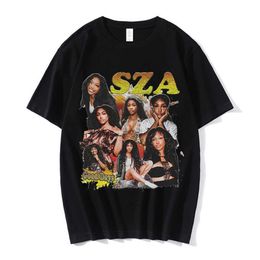 T-shirts pour hommes 90s Vintage Rapper SZA Good Days Graphic Print Tshirt Hommes Femmes Pur Coton Oversize T-shirts Hip Hop Harajuku Streetwear Unisexe L230224