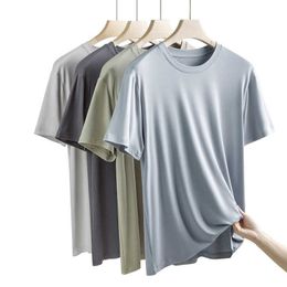 T-shirts voor heren 94% Modale 6% Spandex zomer Summer korte mouw T-shirt Men Crew Neck Solid Color Casual Underwear Brand Hoge kwaliteit Herenkleding Nieuw Y2302