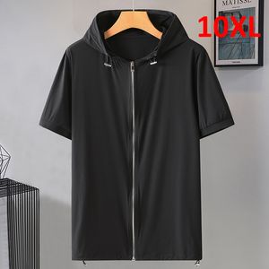 T-shirts pour hommes 9XL 10XL T-shirt grande taille Hommes Tops d'été T-shirts Mode T-shirt à capuche Streetwear Chemise à manches courtes Homme Zipper Tshirt 10XL 230522