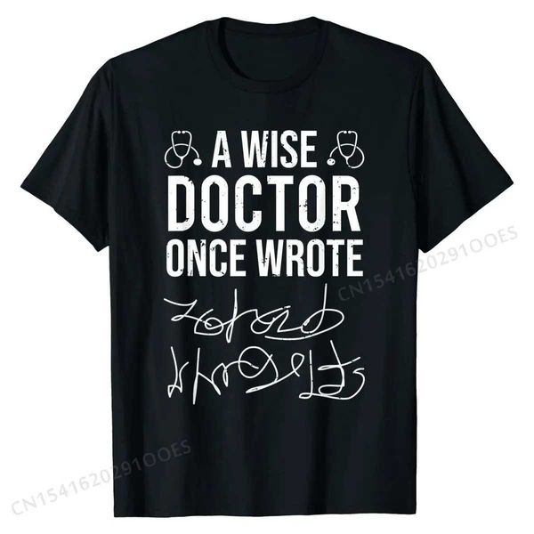 T-shirts masculins Un sage docteur a écrit une fois un médecin écriture manuscrit t-shirt t-shirts t-shirts t-shirts ts