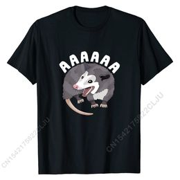 Heren t-shirts aaaaaa schreeuwende opossum benadrukte possum grappige dank meme t-shirt klassieke top t-shirts katoen tops tees feest 230404