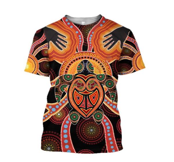 Camisetas para hombres Tortuga aborigen Toque The Sun lia Indígena 3D Camiseta estampada Harajuku Camisetas Men para mujeres Slee 3058916