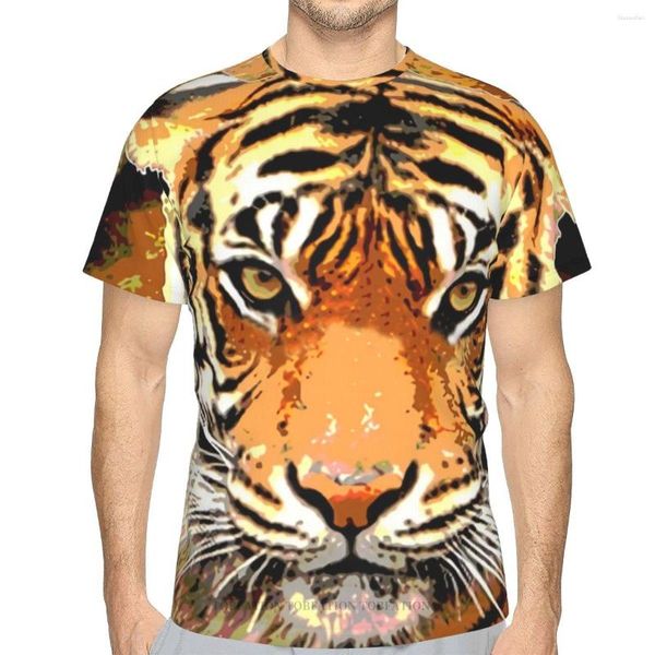 Hommes t-shirts abstrait 3D imprimé chemise pour homme tigre amoureux des animaux unisexe Polyester ample Fitness hauts Hip Hop plage hommes t-shirts