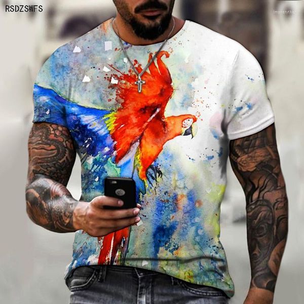 Camisetas de hombre Animal de dibujos animados abstractos Impresión tridimensional 3D para hombres y mujeres 2023 Pareja de verano Camiseta Casual Street Manga corta