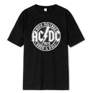 T-shirts voor heren AC Hoogspanning 1975 DC Zwart Hot Sale Summer Men Cotton T-Shirt Korte mouwen Cool Hip Hop Streetwear Hipster Korea Style Teesl2425