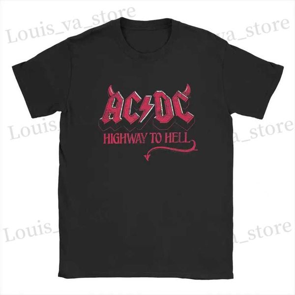 Camisetas para hombres AC Highway to Hell DC Men T Shirt Música de rock angustiado Camiseta Funny Slve Camiseta redonda de cuello 100% Algodón Printe 01336 T240419