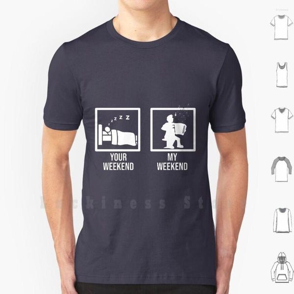 T-shirts pour hommes accordéon accordéoniste chemise cadeau votre week-end mes hommes coton S - 6xl