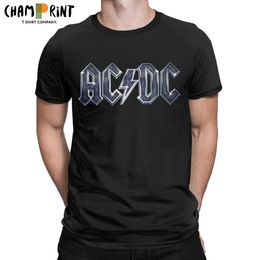 T-shirts masculins ACDCS Hip Hop Rock Mens T-shirt Vintage Tee Shirt à manches courtes T-shirt Coton Pur Cotton Tops T240425