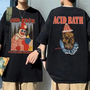 T-shirts pour hommes Bain d'acide lorsque la corde de cerf-volant apparaît Chemise imprimée double face Hommes Femmes Mode Tendance T-shirts Mâle Gothique Surdimensionné