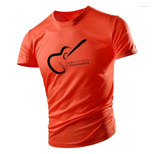 T-shirts pour hommes adultes 2D guitare impression col ras du cou t-shirt sans chapeau simple propre mode cool surdimensionné lâche pour l'été multicolore