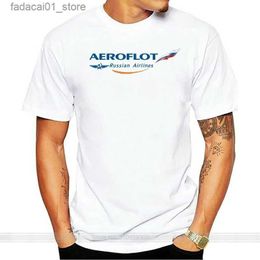 T-shirts voor heren Aeroflot Russische luchtvaartmaatschappijen T-shirt katoen t-shirt mannen zomer mode t-shirt euro maat Q240426
