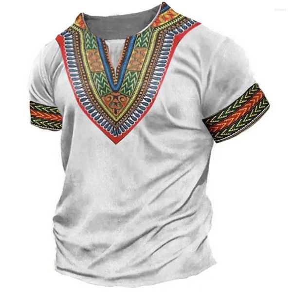 Camisetas para hombre, camiseta Dashiki africana, ropa tradicional, manga corta, moda informal, ropa de estilo étnico Vintage de calle