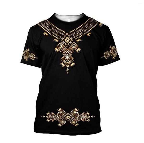 T-shirts pour hommes motif de luxe africain impression 3D été mode respirant unisexe T-shirt décontracté Streetwear 5XL surdimensionné