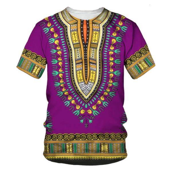 Camisetas para hombres Ropa impresa en 3D para hombres africanos Camiseta Dashiki Ropa tradicional Ropa de calle retro informal de manga corta Retro Étnico S 230613