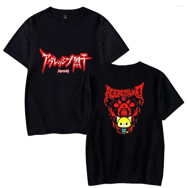 T-shirts pour hommes Aggretsuko t-shirt col rond été à manches courtes hommes femmes Harajuku Streetwear adulte enfants dessin animé unisexe vêtements