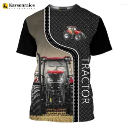 Heren T-shirts Landbouwtractor 3D Print T-shirt Jongens Kids Truck Streetwear Korte Mouw Heren Dames Zomer Mode Casual Shirt