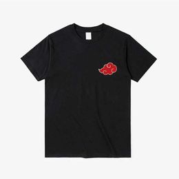 T-shirts voor heren Akatsuki Cloud Symbols Print Men t-shirts strtwear anime korte slev t shirts 2024 mannen vrouwen oversized katoen t sportieve tops y240429