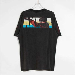 T-shirts voor heren Akira Vintage Gedrukte korte mouw losse casual katoen gewassen Oversize High Street Style dragen ins trend populair VTG TEEL2404