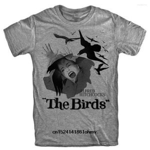 Heren t shirts Alfred Hitchcock t-shirt The Birds 1963 horrorfilm mode Korte mouwen Katoen Tops Kleding