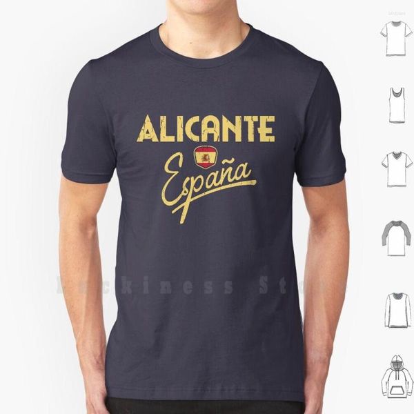 Camisetas de hombre Alicante España camiseta estampada algodón Cool Tee España bandera española Vintage