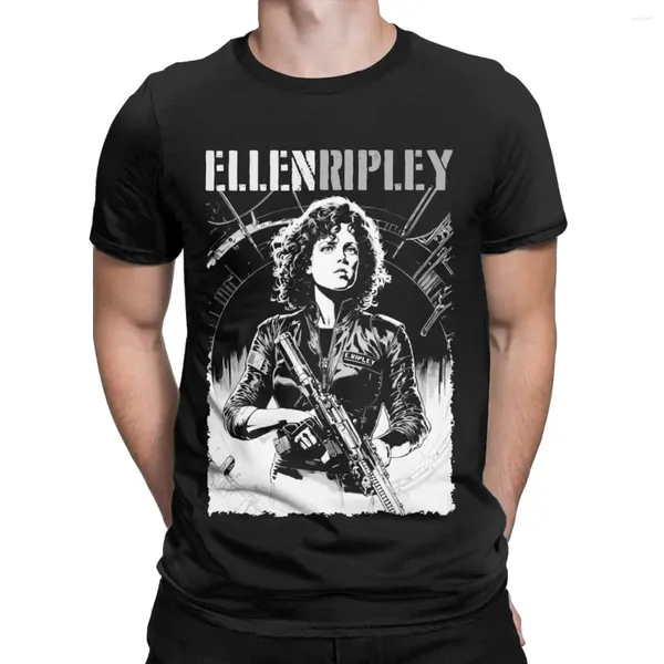 Camisetas para hombres Alien Ellen Ripley Merch Clothing Camiseta de algodón de algodón para hombres Collar redondo Camiseta Manga corta