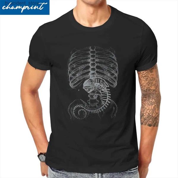 T-shirts hommes Alien vs Predator Alien Covenant Bone T-shirt Hommes Pur Coton T-shirt Col Rond Manches Courtes T-shirt Plus Taille Tops L240304