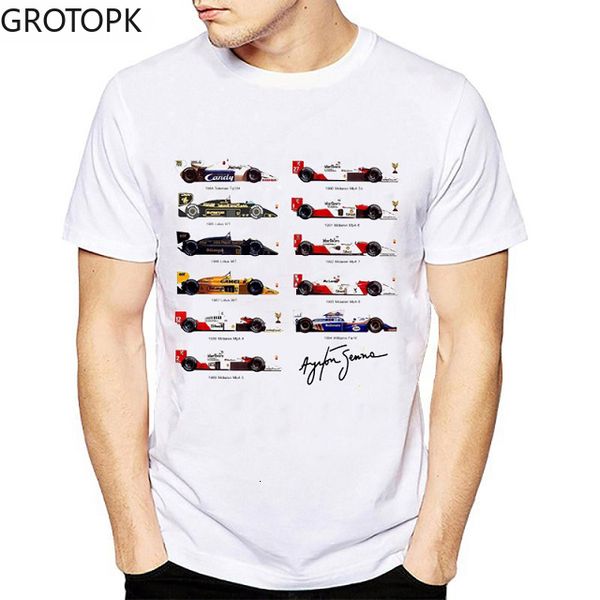 T-shirts pour hommes Tous Ayrton Senna Sennacars Hommes T-shirt Fans Homme Cool T-shirt Blanc Fitness Casual Mode Tops T-shirt Streetwear Chemise 230608