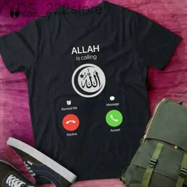 Camisetas para hombres Allah está llamando divertido islámico musulmán Iman Islam regalo camiseta clásica Sz S -3Xl YQ231106
