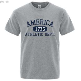 T-shirts masculins America 1776 Lettre de département athlétique Tshirt Man Tee Tee T-shirt Summer T-shirt Hip Hop Hopshable Cotton Tee Tee Cloth2404