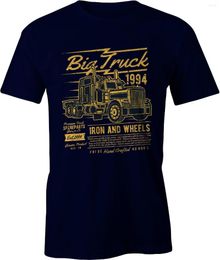 Camisetas de hombre American Big Truck Shirt Kenworth Peterbilt Mack Hombres Cuello redondo Tops de algodón Azul marino Tamaño S-3XL