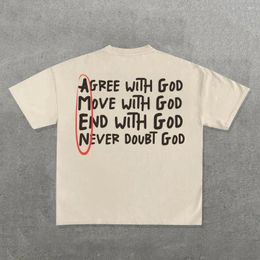 T-shirts pour hommes T-shirt classique américain avec texte personnalisé surdimensionné imprimé pur coton col rond décontracté Harajuku Street Y2K vêtements