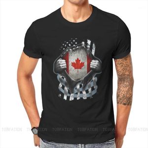 T-shirts pour hommes drapeau américain USA Canada t-shirt haut coton grande taille col rond Streetwear décontracté hommes t-shirt
